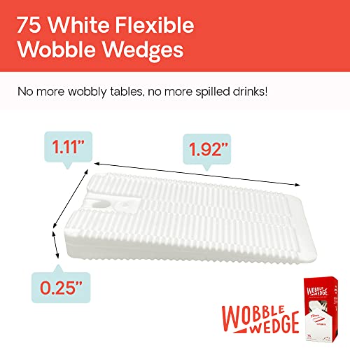 Wobble Wedges Flexible Plastic Shims, 75 Pack - Made In Usa - Multi-Purpose Shim Wedges For Home Improvement & Work - Plastic Wedge, Table Shims For Leveling, Toilet Shims & Furniture Levelers - White #TOP1
