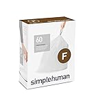 simplehuman Code F Custom Fit Drawstring Trash Bags in Dispenser Packs, 30 Liter / 8 Gallon, White - 240 Liners