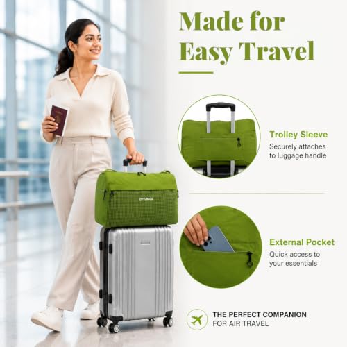 Image of PALAY Gym Bag with Shoe Compartment Green Oxford Cloth Travel Duffle | Water-resistant Fabric, Large Capacity, Dry-Wet Pocket, Carry on Tote for Swimming, Yoga, Dance, Workout, Travelling