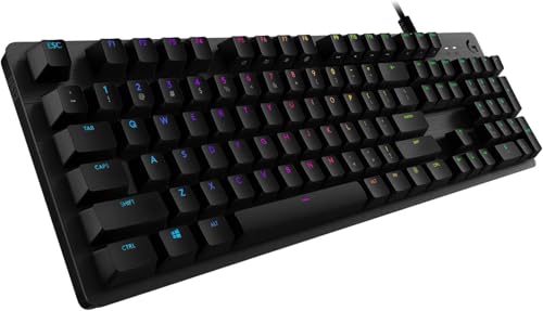 Logitech G512 Mechanische Gaming-Tastatur, RGB-Beleuchtung, Taktile Switches, Programmierbare F-Tasten, USB-Port, Zusätzliche USB-Durchschleife, Aluminium-Legierung, Deutsches QWERTZ-Layout - Schwarz