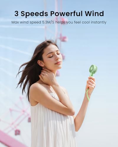 Image of Gaiatop Mini Portable Handheld Fan, 3 Speed Powerful Battery Operated, Small USB Rechargeable Personal Fan for Makeup Eyelash, Camping Beach Airplane Travel Essentials for Women Girls