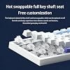 FKZ K75 Mechanical Keyboard with Knob Screen,75% Hot Swap Tri-Mode Bluetooth 5.0/2.4G Wireless/Type-C Wired RGB Gaming Keyboard PCB Gasket Mount Custom Creamy Blue&White Keyboard