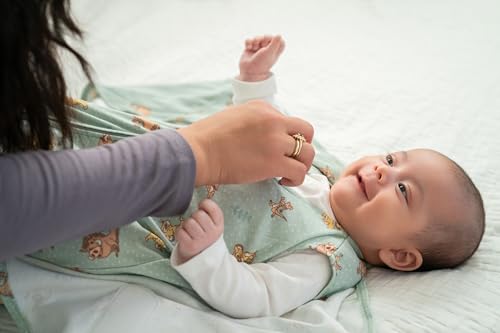 Image of HALO 100% Cotton Sleepsack Swaddle, 3-Way Adjustable Wearable Blanket, Newborn, TOG 1.5, Lion King Friends