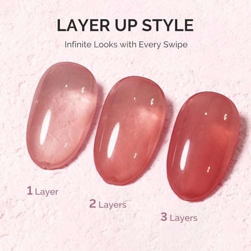 Image of MelodySusie Jeweliver Jelly Gel Nail Polish, 0.5Fl.oz Rose Nude Pink Gel Polish Soak Off UV LED Light Cure Gift for Women Manicure Nail Art DIY at Home B6645