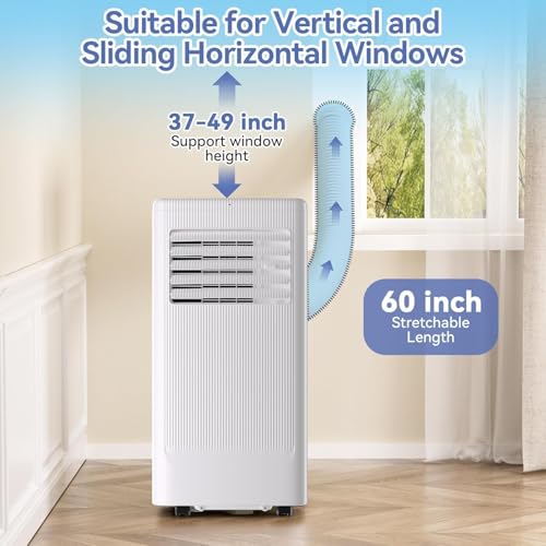 Image of 10000 BTU Portable Air Conditioner w /Dehumidifier & Fan | Cools Rooms up to 560 Sq.Ft, Remote Control, LED Display, White