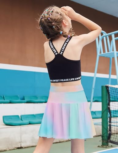 Image of Arshiner Girls Tennis Skirt with Shorts Pockets Athletic Pleated Golf Skort | Girls School Uniform Skirt, Sport, Performance, Running, Workout, Cheer, High Waisted, 4-13 Years