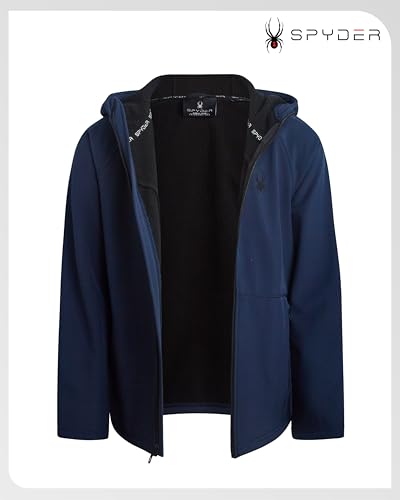Image of Spyder Boys Softshell Jacket - Cozy Insulated Fleece Lined Softshell Winter Coat Hooded Windbreaker Jacket for Boys