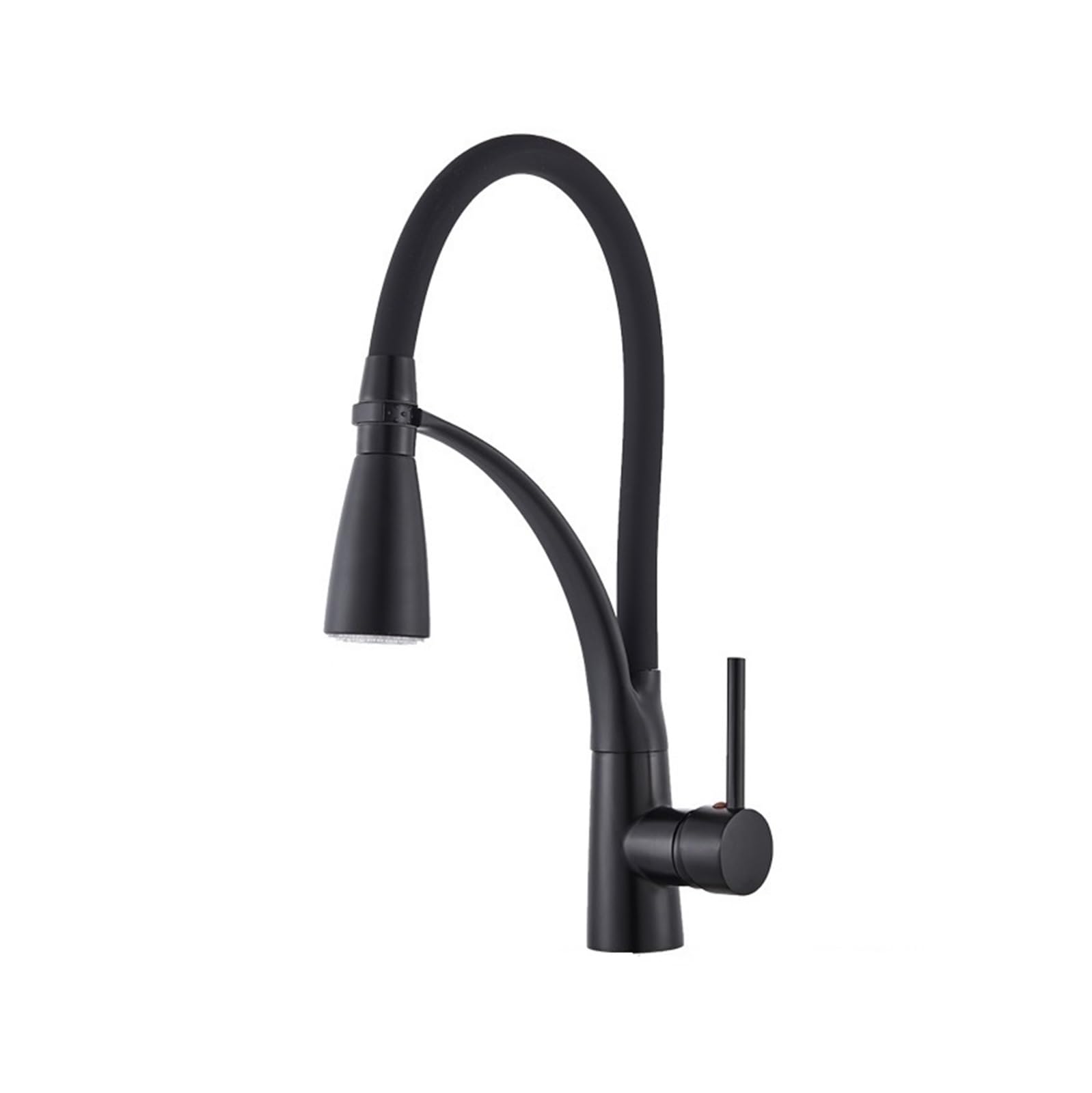 Grue de cuisine haut de gamme mitigeur noir mat LED avec douchette extractible sur pont