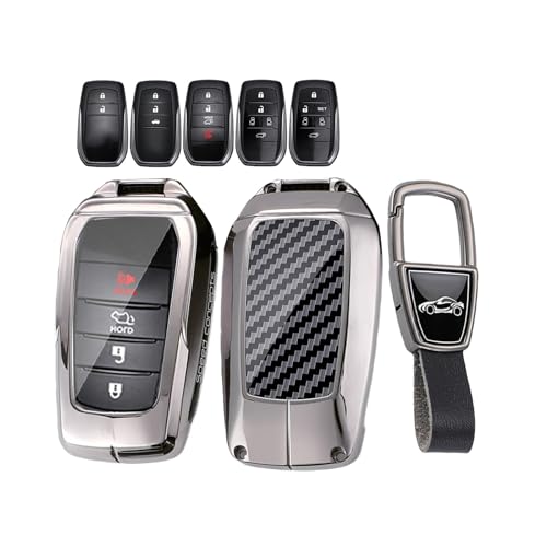 Coque de clé métallique pour Toyota Camry Highlander RAV4 étui de protection fibre carbone