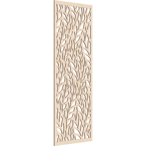 Image of Ortonville Decorative Pierced Fretwork Wood Wall Panels, 31 3 /8 inchW x 79 3 /8 inchH x 3 /8 inchT, Red Oak