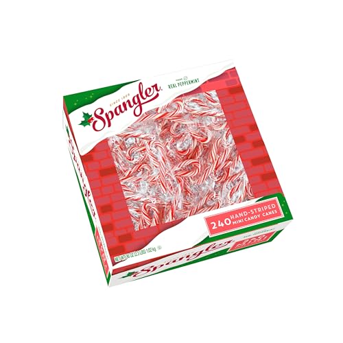Spangler Red and White Mini Candy Canes - Individually Wrapped Peppermint Sticks, Small Traditional Christmas Treats, Classic Christmas Candy Bulk Pack - 240 Count Box