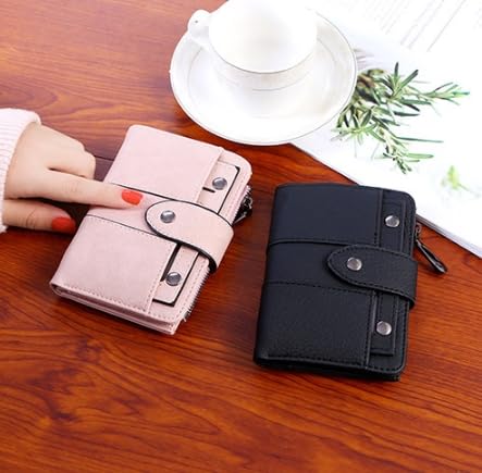 Women Small Wallet Leather Bi-Fold Multi Mini Card Holder Storage Bag Women Zipper Wallet with Foldable Wallet ID Window3