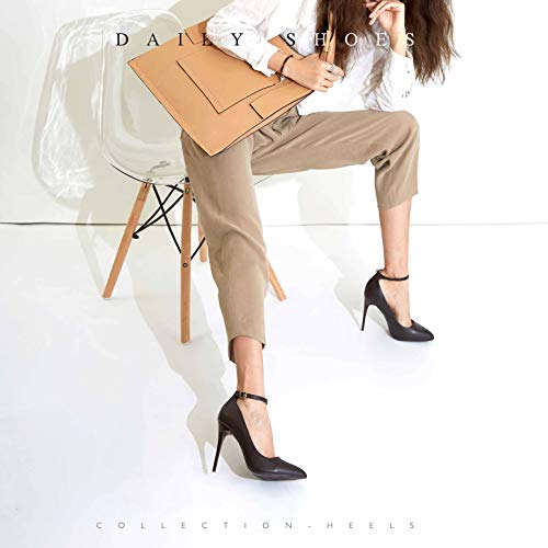 DailyShoes Women's Classic Ankle Strap Stiletto Pointed Toe Paris-02 High Heel Dress Pump Shoes - Image 3