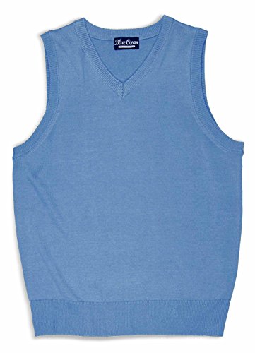 Blue Ocean Boys Solid Color Sweater Vest-8-10/Small Sky-Blue