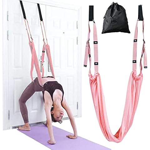 Yoga Fitness Stretching Strap, Adjustable Leg Stretcher Back Bend Assist Trainer, Improve Leg Waist Back Flexibility Home Gym Equipment for Rehab Pilates Ballet Cheerleading Splits Gymnastics (pink) Cover
