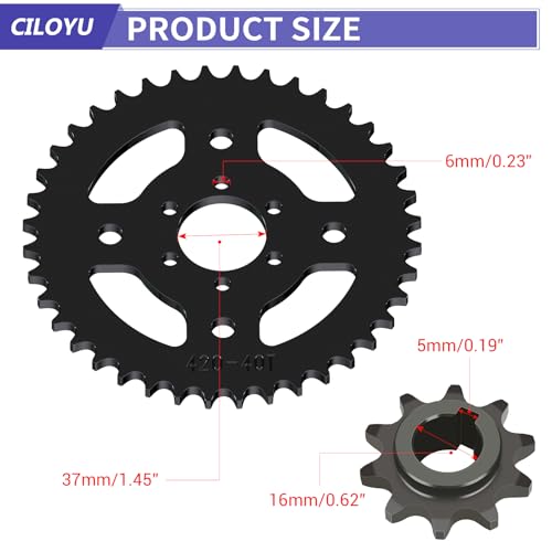 Image of High Speed Mini Bike 420 Sprocket 40T 6 Hole 37mm Bore Replacement for Coleman CT100U CC100X RB100 Monster Mega Moto MMB80 105 Baja Doodle Bug DB30 Motovox MBX10 Mini Bike Accessories Parts