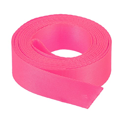 Image of MECCANIXITY Flat Nylon Webbing Strap 1 Inch 4 Yards Rose Red for Backpack Cargo Strap Luggage-rack