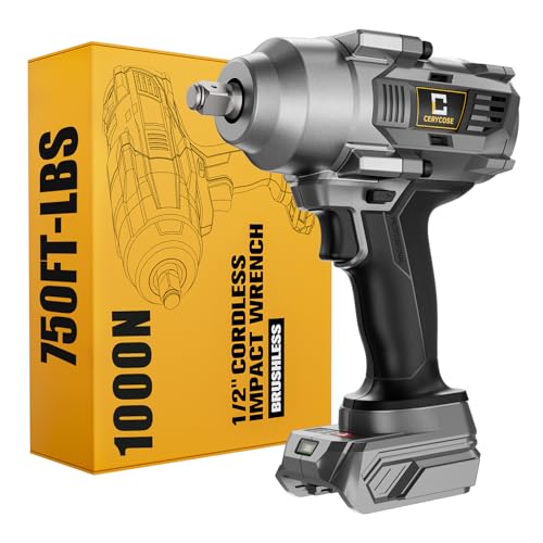 Cordless Impact Wrench 1/2 inch for Dewalt Battery, 750FT-LBS (1000N.m) Brushless Electric Impact Gun Includes LED Work Light, High Torque Impact Driver, Bare Tool Only