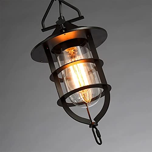 Suspension rétro E27 en fer pour déco de bar et barbier - 3