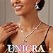 Unicra Bride Crystal Necklace Earrings Set Black Jewelry Sets Rhinestone Choker Necklace Prom Costume Jewelry Set for Women and Brides (Black)