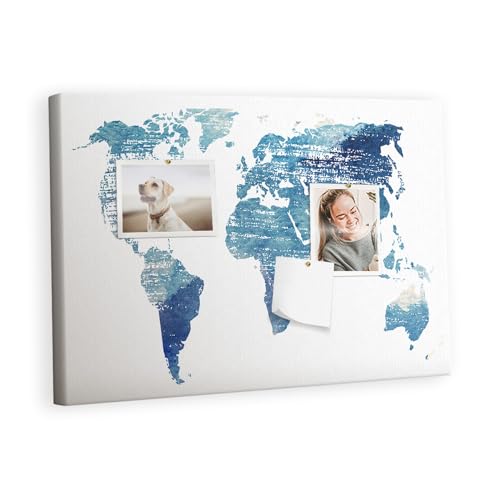 Tableau liège horizontal avec carte du monde pour organisation de projets