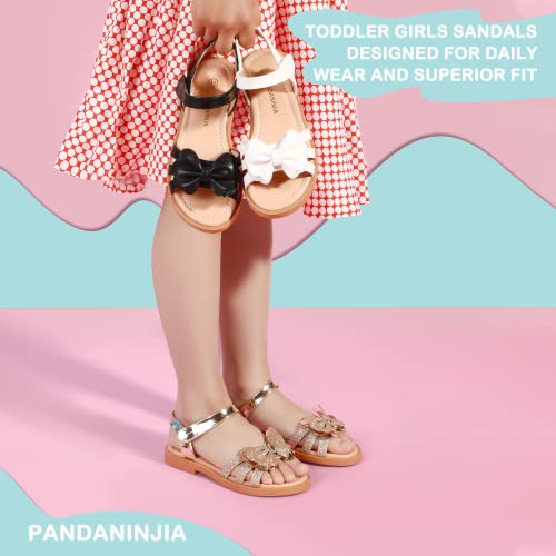 Pandaninjia Girls Sandals Toddler/Little Kid/Big Kid Open Toe Cute Bow Flats Dress Sandals Summer Shoes thumb #7