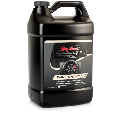 Image of Jay Leno's Garage Tire Shine Delivers Long-Lasting High Gloss with a Deep Black Wet Look Glow. This Tire Dressing Spray and Car Tire Shine Work as Auto Detailing Care for Wheels and Tires - 1 Gallon