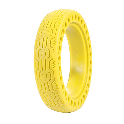 Vingtank Rueda De Neumático De Scooter Trasero Delantero De 8,5 Pulgadas Rueda De Repuesto Sólida Llanta 8 1/2 para Patineta De Scooter Eléctrico Xiaomi M365, Amarillo