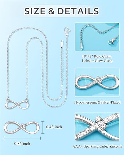 Love is Forever-Infinity CZ Cross Necklace Baptism Confirmation Religious Christian Gifts for Women Girls4