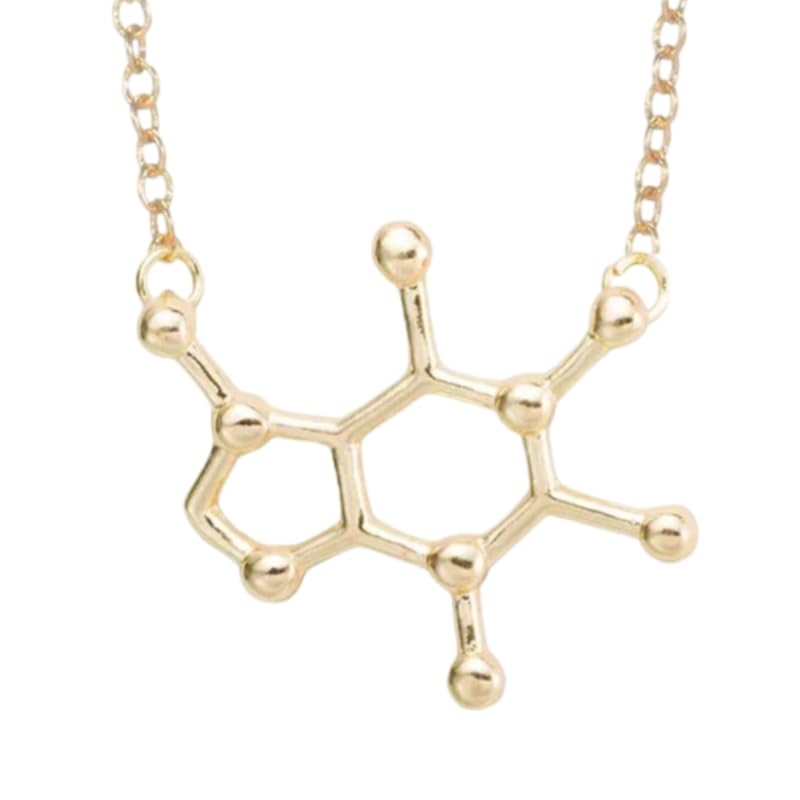 Pendentif de formule de structure de sérotonine argent 925 finition miroir