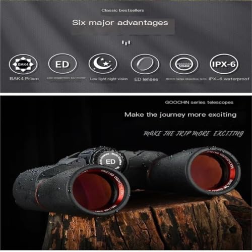 Image of Binoculars for Long Distance, 16x50 Ultra HD Binoculars for Bird Watching, Wildlife, Safari with Bright BAK 4 Glass 204FT /1000Yds Powerful, Camping Sightseeing