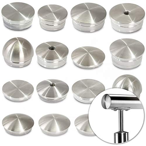 Preisvergleich Produktbild Endkappen Edelstahl V2A Rohrverschluss Deckel Rohrstopfen Stopfen f Geländerrohr 33,7mm (Rund / Hohl / Ø 33,7mm)