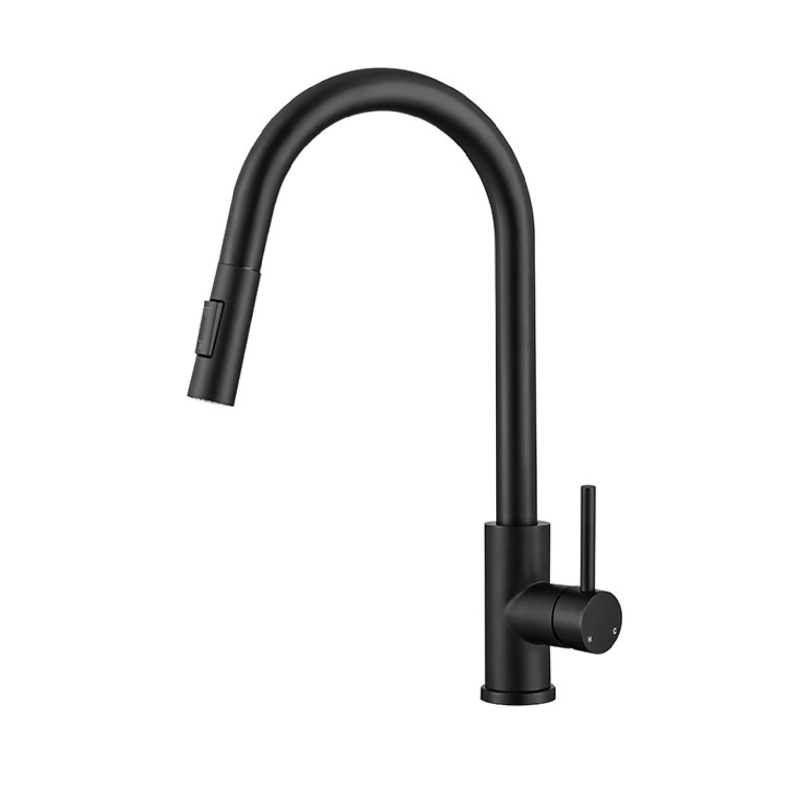 Kitchen Faucet Brushed Gold Pull Out Tap Down Mixer Rotating Sink