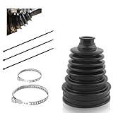 1PC CV Boot with 2 Stainless Steel Clamps & 3 Cable Ties,Waterproof & Dustproof CV Axle Boot Repair Kit for Protect Axle,Universal CV Joint Boot Fits for Most Cars (1PCS)