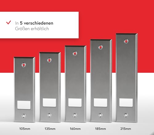 BAUHELD® Rolladengurt Abdeckung Metall - 160mm Lochabstand [1 Stück] - Maxi Unterputz Gurtwickler-Blende Feinblech [Made in Germany] - Rolladen Abdeckplatte für Rollladengurt 23mm - Chrom