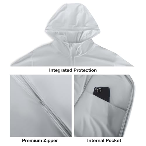 CAMEL CROWN Men's UPF 50+ Long Sleeve Full Zip Shirt Mens Sun Hoodie SPF Uv Light Jacket Sun Protection Shirts Rash Guard4