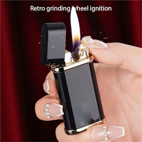 Encendedor de butano metálico de diseño resistente al viento y llama regulable 4