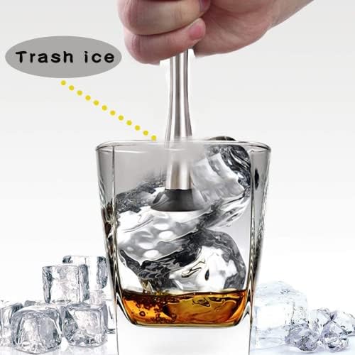 Cocktail Muddler, Stainless Steel Muddler Bar Stick Mojito Masher, Fruit Mixer for Crushing Ice Cubes Mashing Fruits and Making Food 22cm