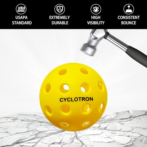 image for CYCLOTRON6-Pack Premium Pickleball Balls - USAP Approved, 40 Holes Out