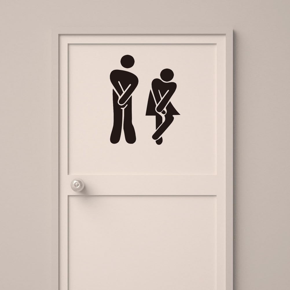 UKCOCO Della Toilette Per La Casa Divertenti Segni Della Porta Della Toilette Della Toilette Unisex Del Bagno Unisex Simboli Della Toilette Segni Divertenti Della