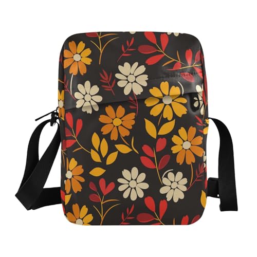 KLL Fashion Winter Daisy Marigold messenger bag for men Vegan Leather Crossbody Bags For Women Travel Handbag For Travel