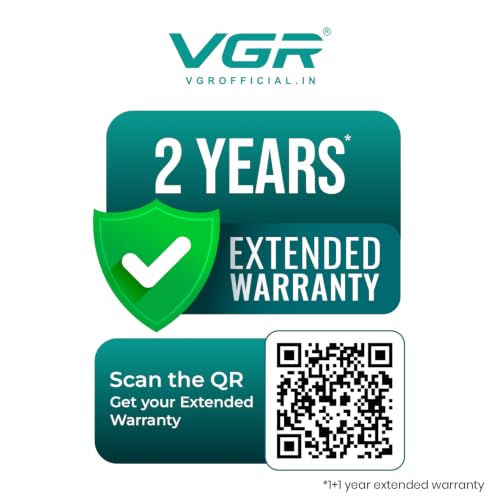 Image of VGR V-051 Professional Hair Clipper, Salon Trimmer for men, Digital Display, Ceramic & Powder Metallurgic Blades, 2500mAh Lithium Battery, 300 minutes Runtime, 4 Guide Combs (Black) 2 Year Warranty