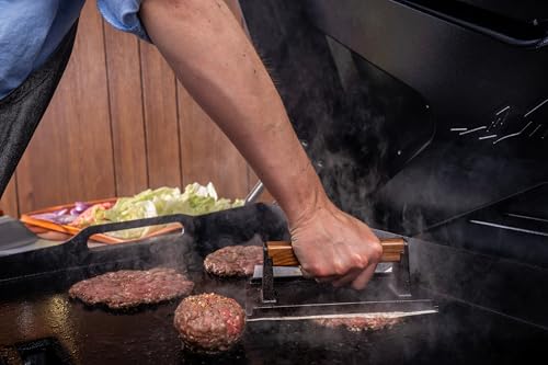 Traeger Grills Flat Top Burger Kit – XL Heavy-Duty Spatula & Cast Iron Burger Press for Smash Burgers, Perfect Sear & Griddle Cooking - image 3