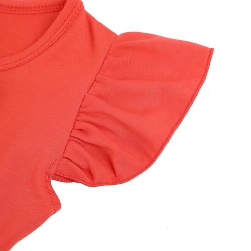 Toddler Girls Casual Dress Multi-Color Flutter Sleeve Summer Clothes 3-8Y4