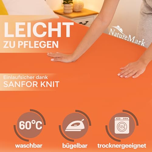 NatureMark Jersey Spannbettlaken, Spannbetttuch 100% Baumwolle in vielen Größen und Farben MARKENQUALITÄT ÖKOTEX Standard 100… – Ansicht 3