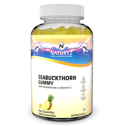 Image of NATURYZ Sea Buckthorn with Glutathione & Vitamin C for Skin glow- 30 Gummy