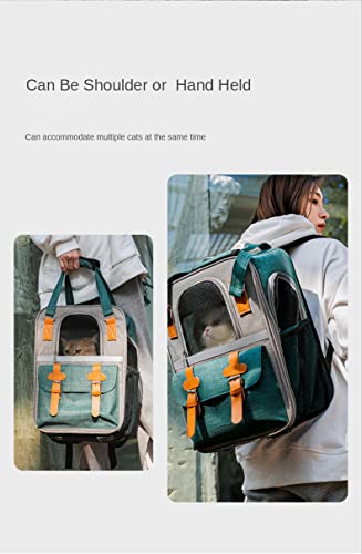 Mochila para mascotas SEOUGEE ventilada con rayas reflectantes para la noche 7