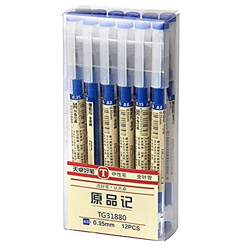 sencoo 12 pack Blue Gel Ink Pen Extra Fine Point Pens Ballpoint pen 0.35mm Blue Office School Stationery Students Pens