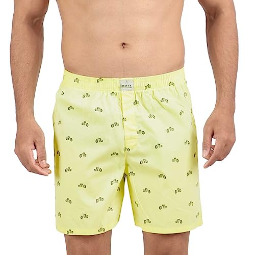 Image of ALPHABETS Men's Cotton Regular Striped Boxer Briefs (Pack of 3) Yellow, Black, Dark Blue