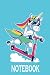 Notebook: Scooter Unicorn Wide Ruled Notebook